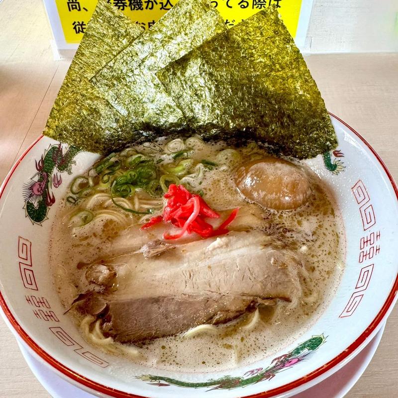 泡系長浜ラーメン 味付玉子 海苔3枚(長浜ラーメン一番 松原南店)