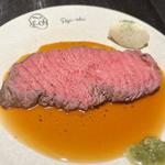 和牛ローストビーフ定食　和風ステーキ醤油ソース