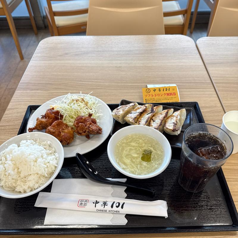 焼餃子・唐揚げ3個セット(中華101 イオン東雲店)