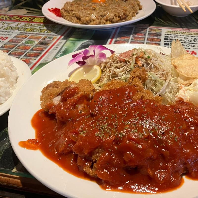 チキンカツダブル定食(ココハウス)