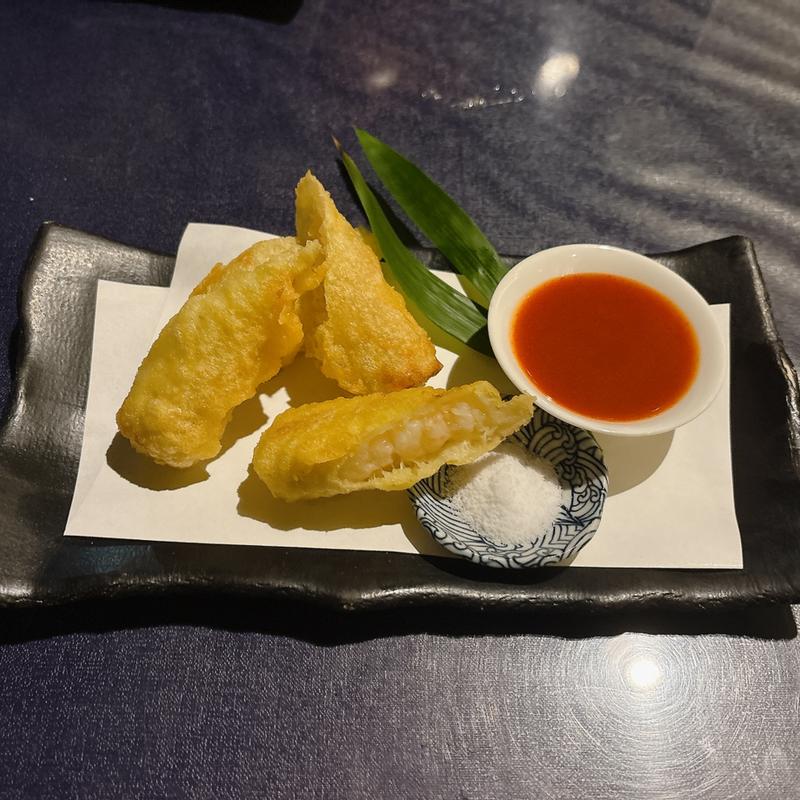 鯛と海老の湯葉巻き揚げ(恵比寿 箸庵)