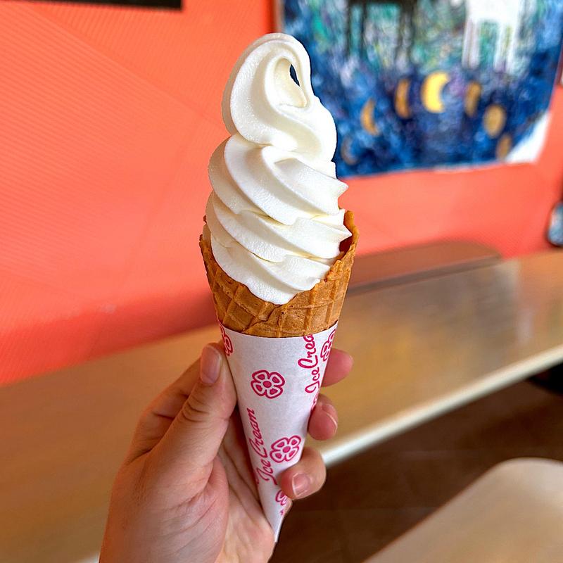 白花豆ソフトクリーム(道の駅 おんねゆ温泉)