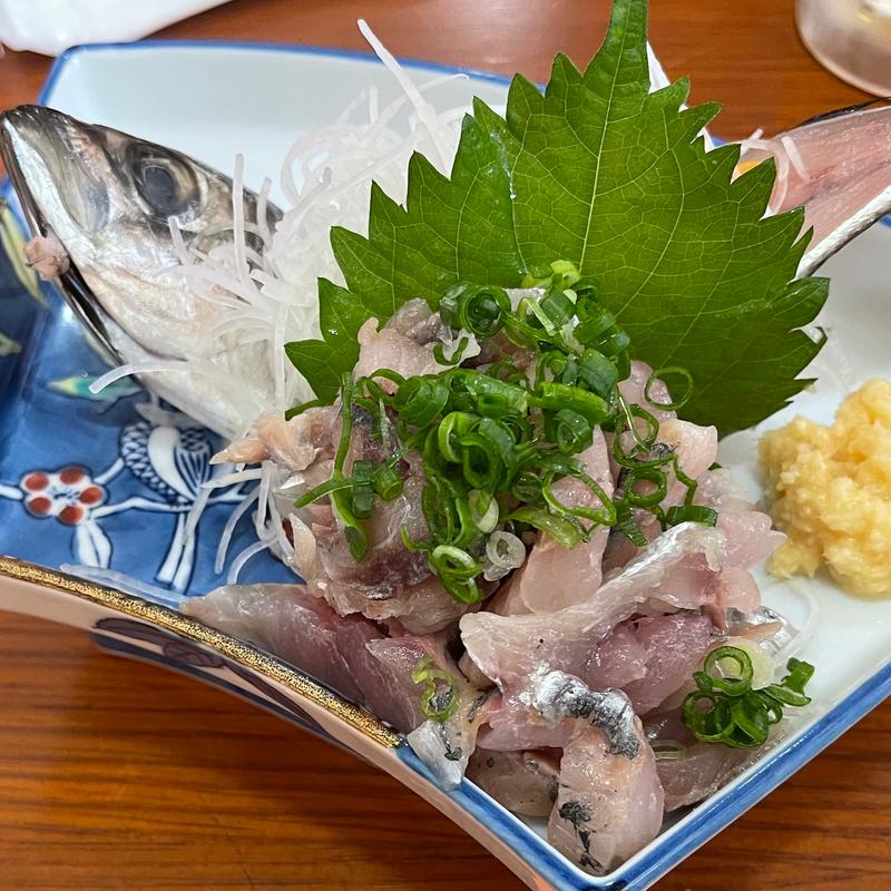 アジたたき刺し(貴美の浜焼き)