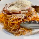 渡り蟹のトマトクリームパスタ