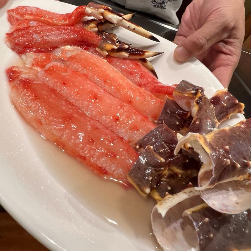 蟹遊亭　季節の鉄板焼きコース（蟹と近江牛）タラバ蟹(札幌かに家 京都店 )