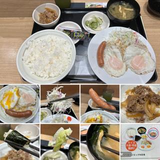 ソーセージエッグW定食(松屋 大久保店 )