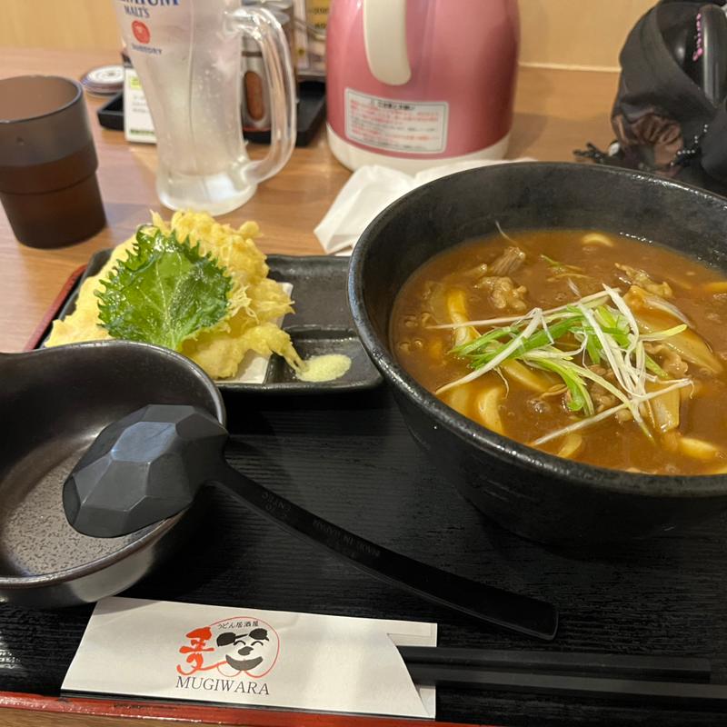とり天カレーうどん(うどん居酒屋 麦笑)