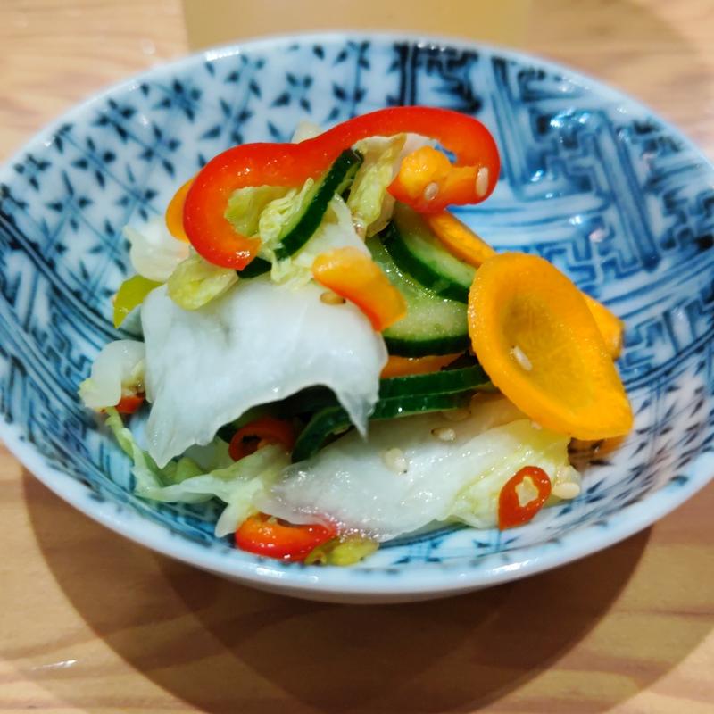 お通し( 海鮮レアカツ 手巻きずし KITSUNE(狐))