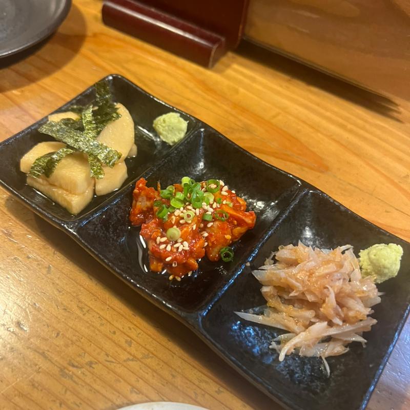 おつまみ3種盛り(炭火焼鳥 わがや)