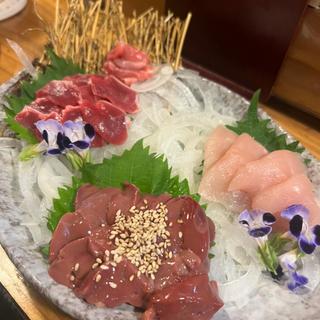 鶏刺身3種盛り