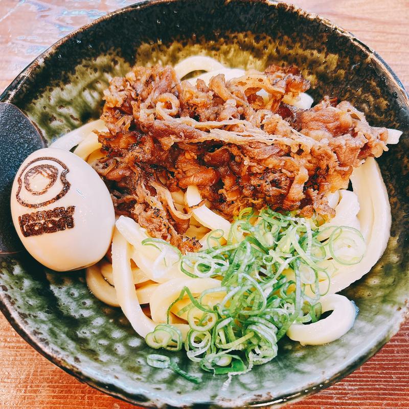 炙り牛と煮玉子ぶっかけ(饂角製麺)