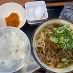 九条ねぎ肉増しうどん　たまごかけご飯セット
