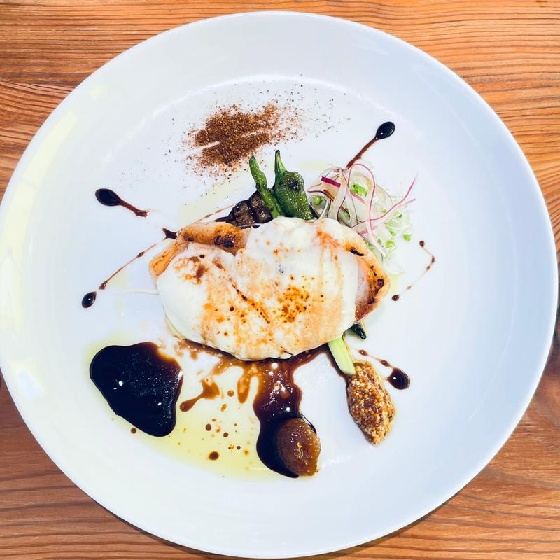 豚肉とモッツァレラの重ね焼き(OSTERIA ALBERI)