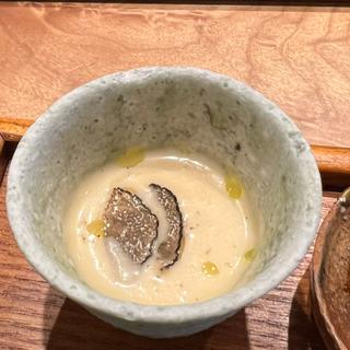 冷製スープ トリュフ添え(研羊の前菜)(とんかつ乃ぐち)