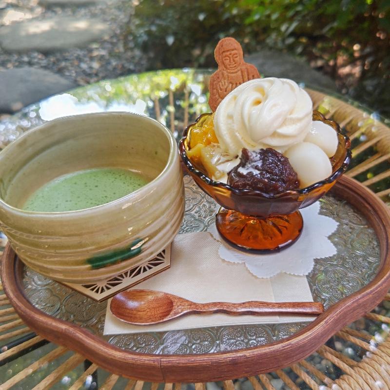 クリーム白玉あんみつセット(麻葉屋の勝手口 古民家縁側cafe)