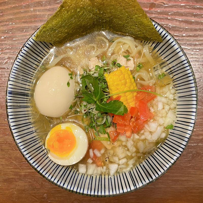 魚介だしの冷やし塩そば(風見鶏)