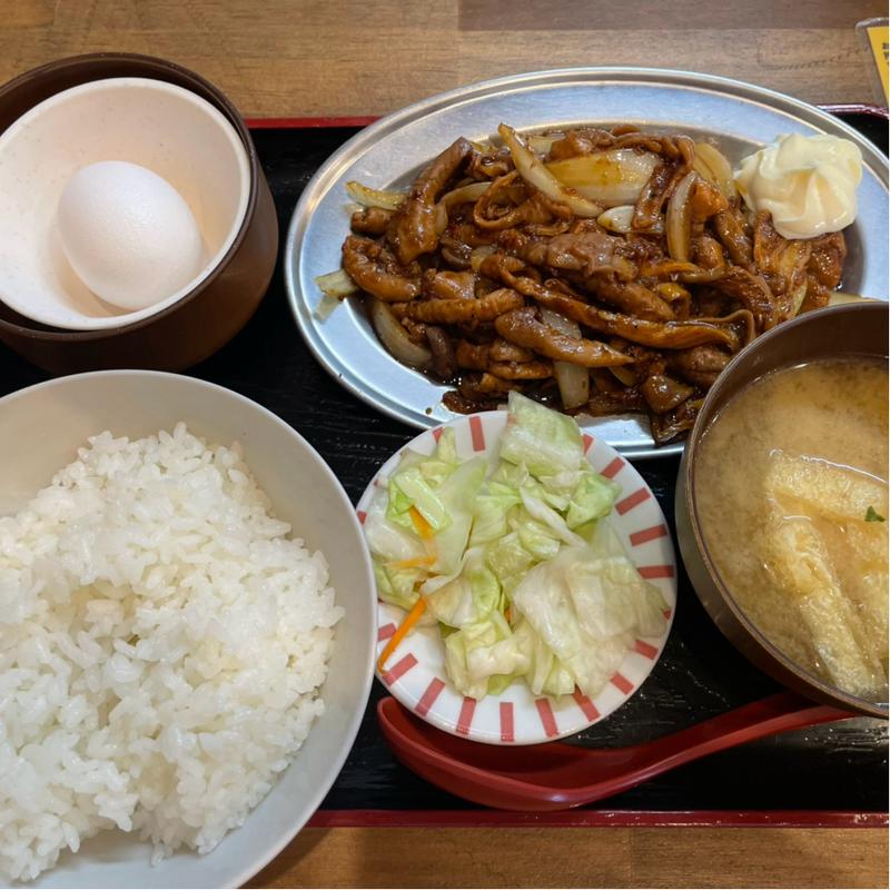 もつ焼き定食A(もつ煮本舗 まるさん食堂)
