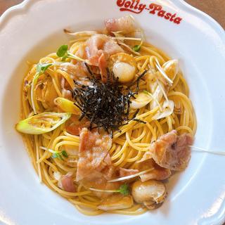 パンチェッタと ホタテのバター醤油
