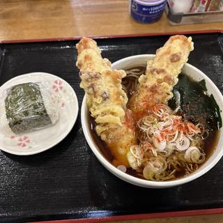 Aセット　ちくわ天蕎麦　おにぎり
