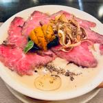 雲丹と和牛とトリュフ削る冷たいトウモロコシのらぁ麺
