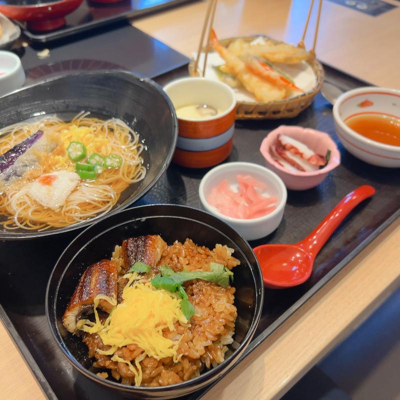 鰻ご飯と鱧そうめん膳(和食さと 交野星田店)