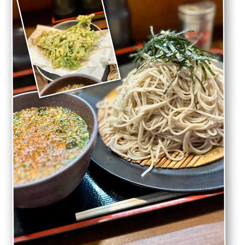 たぬきざる黒に春菊天(ざるそば屋)