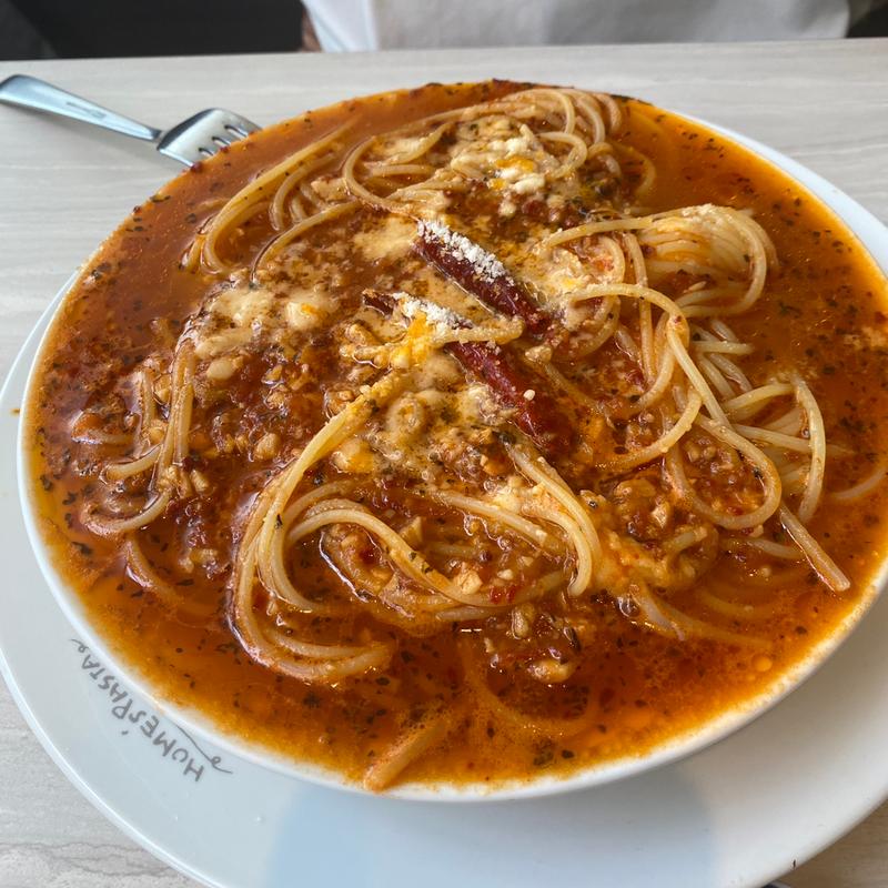 ニンニクとトマトと唐辛子のスパゲッティ(ホームズパスタ名古屋栄ラシック店)