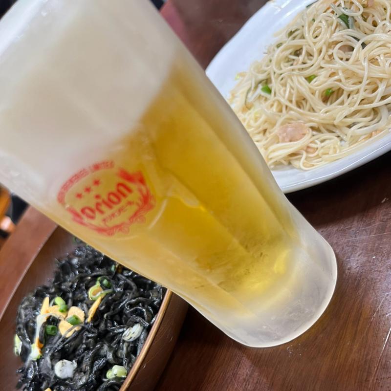 イカ墨そば　オリオン生ビール　そうめんチャンプルー(がんじゅう堂 )