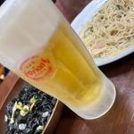 イカ墨そば　オリオン生ビール　そうめんチャンプルー