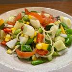 夏野菜のオイルパスタ