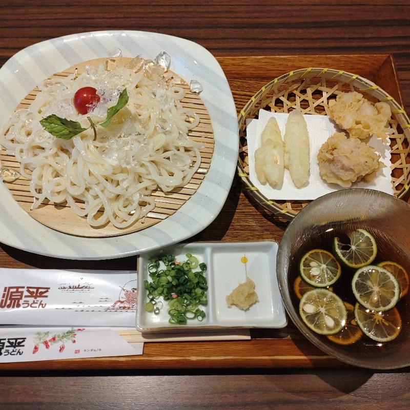 すだちざるうどん(源平うどん)