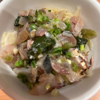 鯖スモークの葉山葵和え