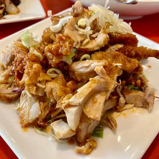 豚唐揚げのキャベツ炒め