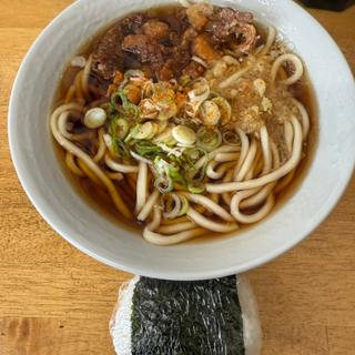 ゲソ天うどん　おにぎり