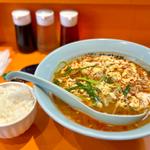 タンタン中辛ニラトッピング小ライス