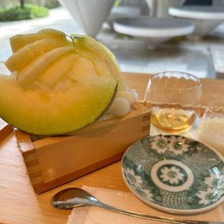 メロンの甘酒かき氷