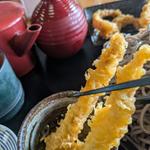 ゲソ天ざるそば（大盛）