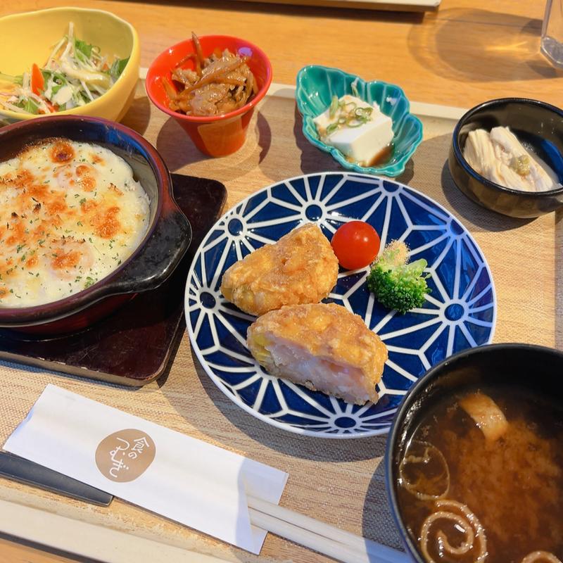 海老と蓮根のはさみ揚げ&カリカリ梅の和風ドリア定食(食のつむぎ 枚方T‐SITE店)