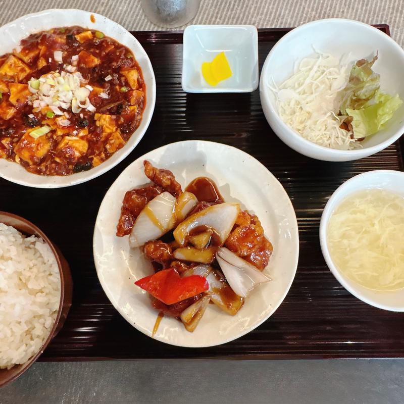 麻婆豆腐＆酢豚ランチ(四川・餃子中華バル ＰＡＯ２ 梅田東通り店)