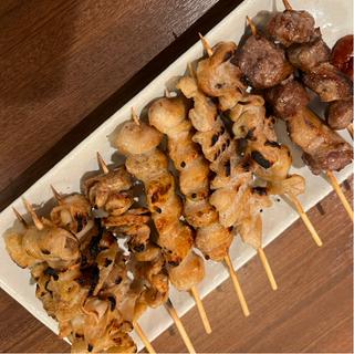 鶏皮　ぼんじり　しろ　カシラ（塩）