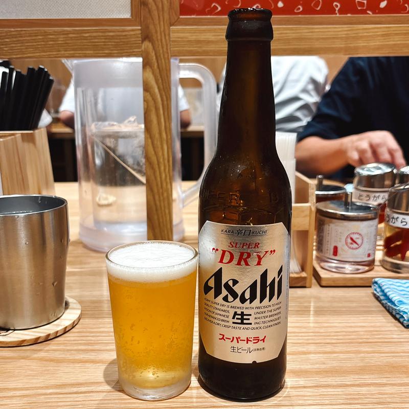 アサヒスーパードライ(中華そば ひらこ屋 東京ラーメンストリート店)