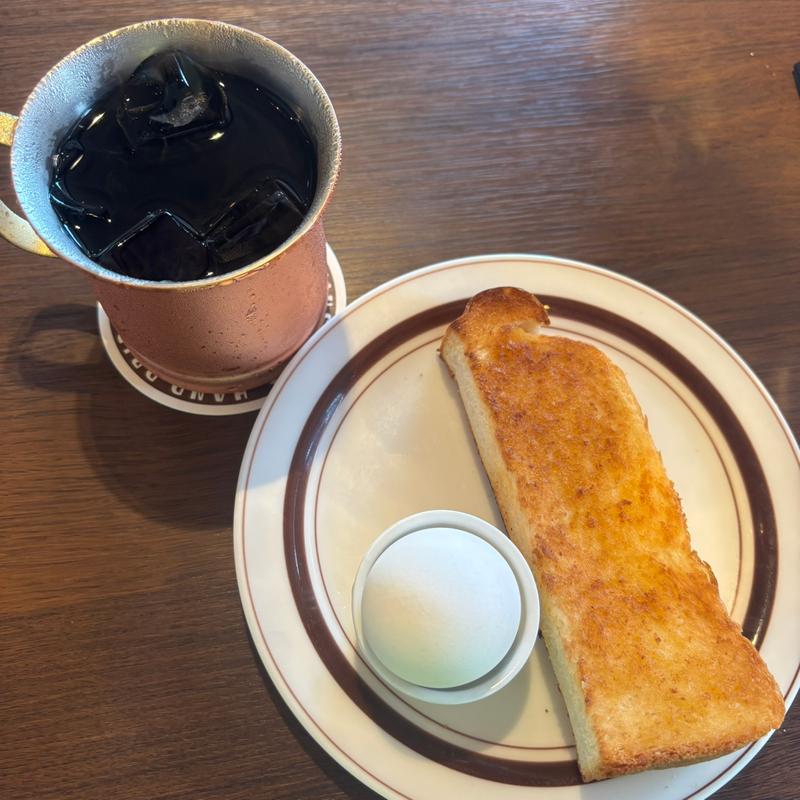 モーニングサービス(厚切りトースト ゆで卵)(星乃珈琲店 国立駅前店)