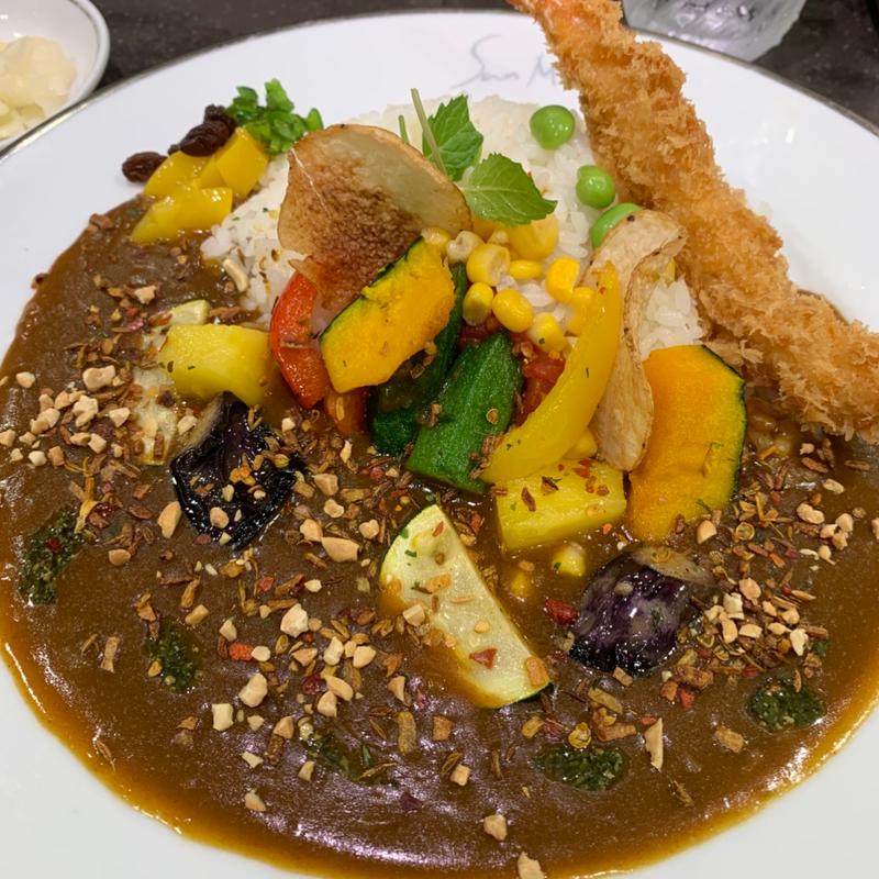 海老フライと夏野菜カレー(サンマルコ 東武池袋店)