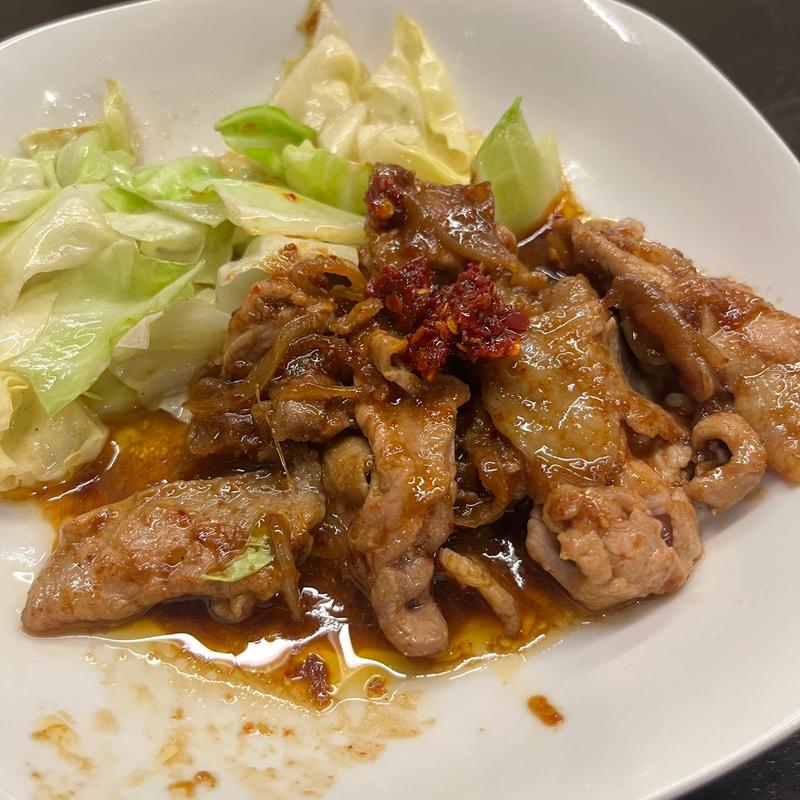 豚ヤキニクセット(博多とんこつ 豚の足跡)