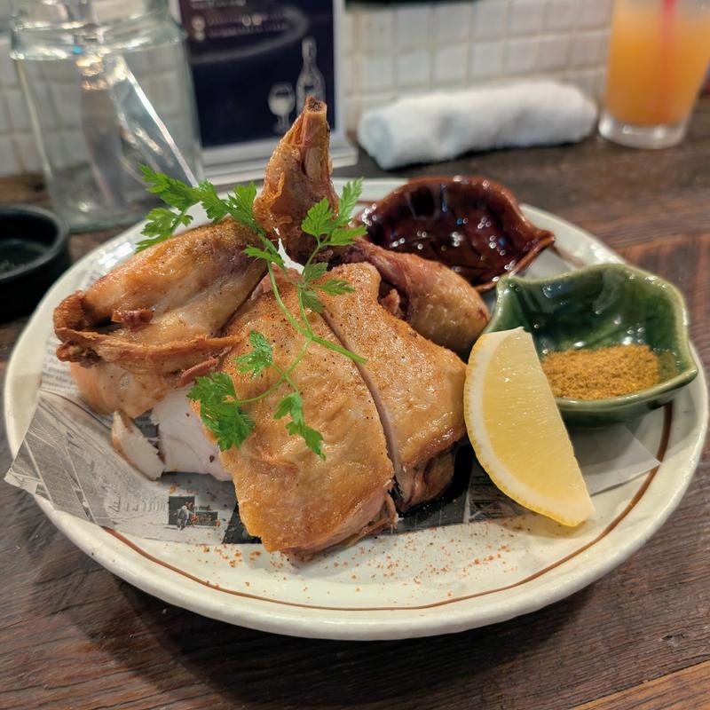 丸鶏の素揚げ(wine no Ruisuke zeRo)