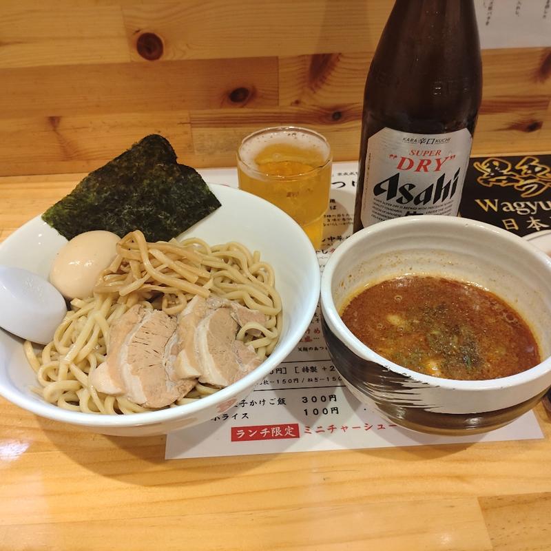 味玉 濃厚煮干し辛つけ麺(麺屋銀星 成田店)