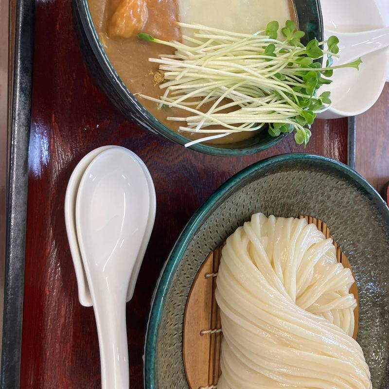 ジパングカレーつけ麺大盛り(長生うどん)
