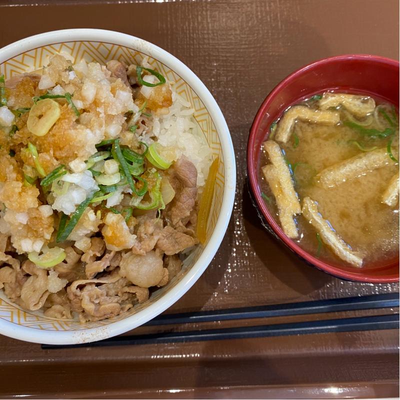 鬼おろしポン酢牛丼並　ランチコンボみそ汁(すき家 １８号千曲店 )