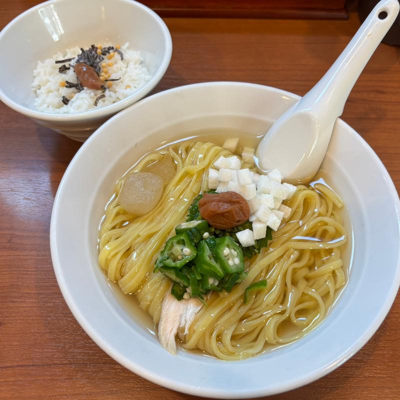 冷やし昆布水そば+専用ライス(中華そば 七麺鳥 )