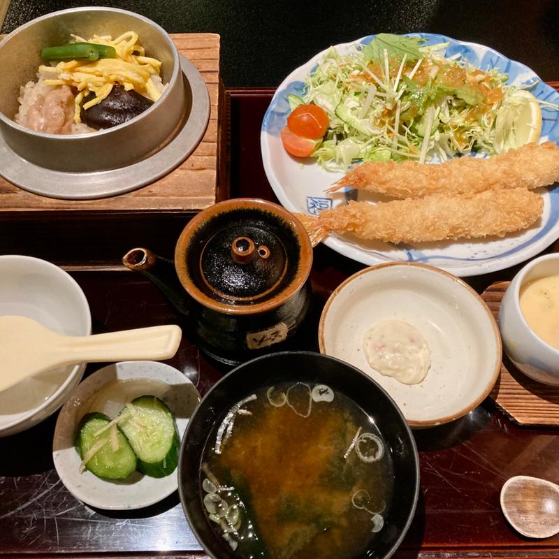 海老フライ御膳(和膳処かまよし)